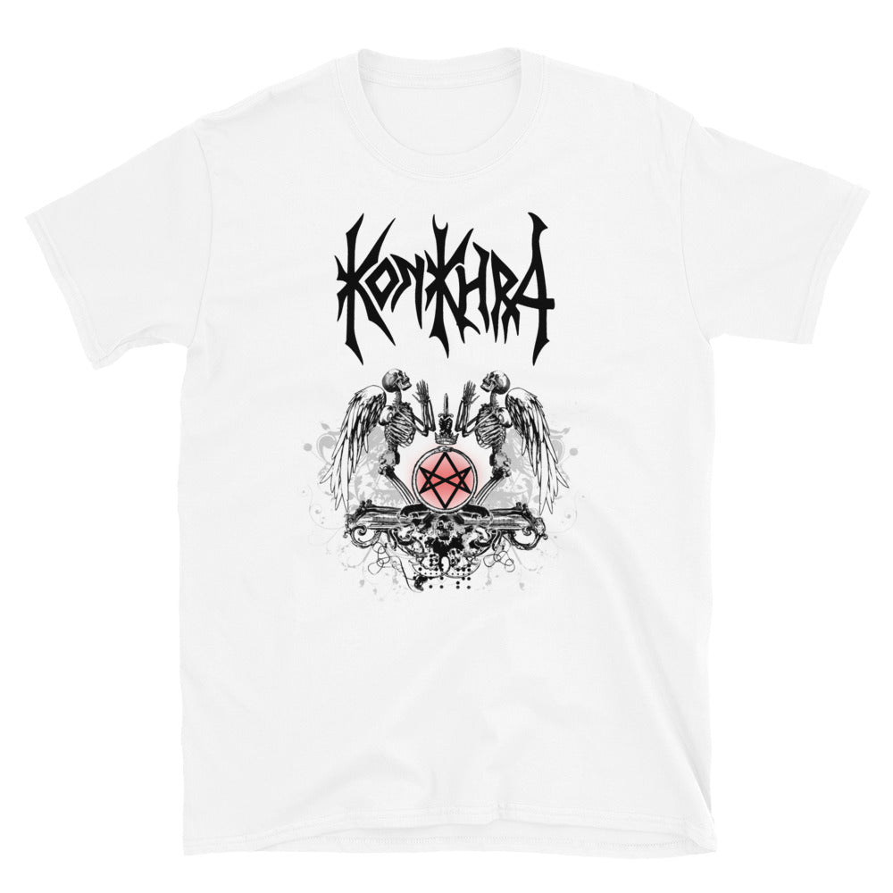 KONKHRA - NOTHING IS SACRED (White/Front Print/Short-Sleeve Unisex T-Shirt)