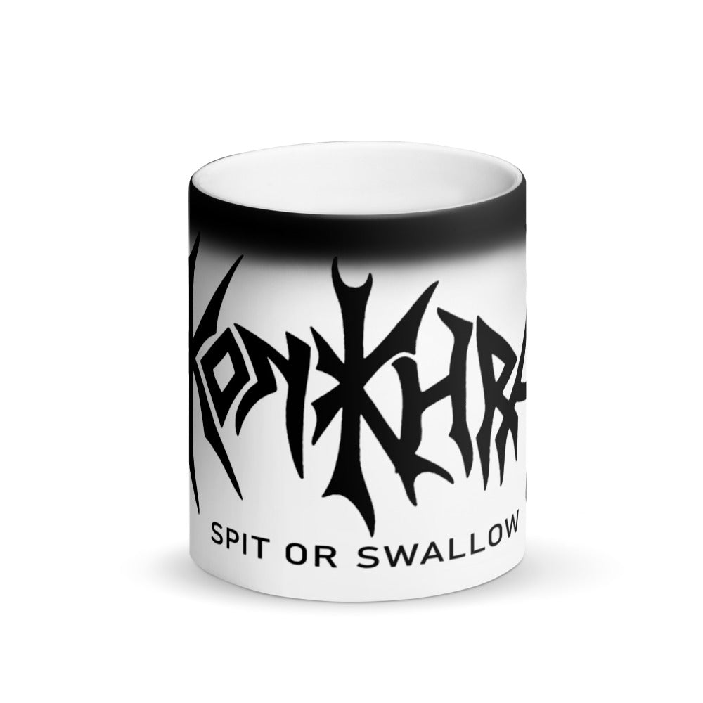 KONKHRA - SPIT OR SWALLOW (Matte Black Magic Coffee Mug)